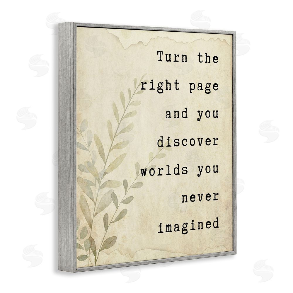 Julia Frost Literary Wonders Quote Gray Framed Giclee Wall Art Print
