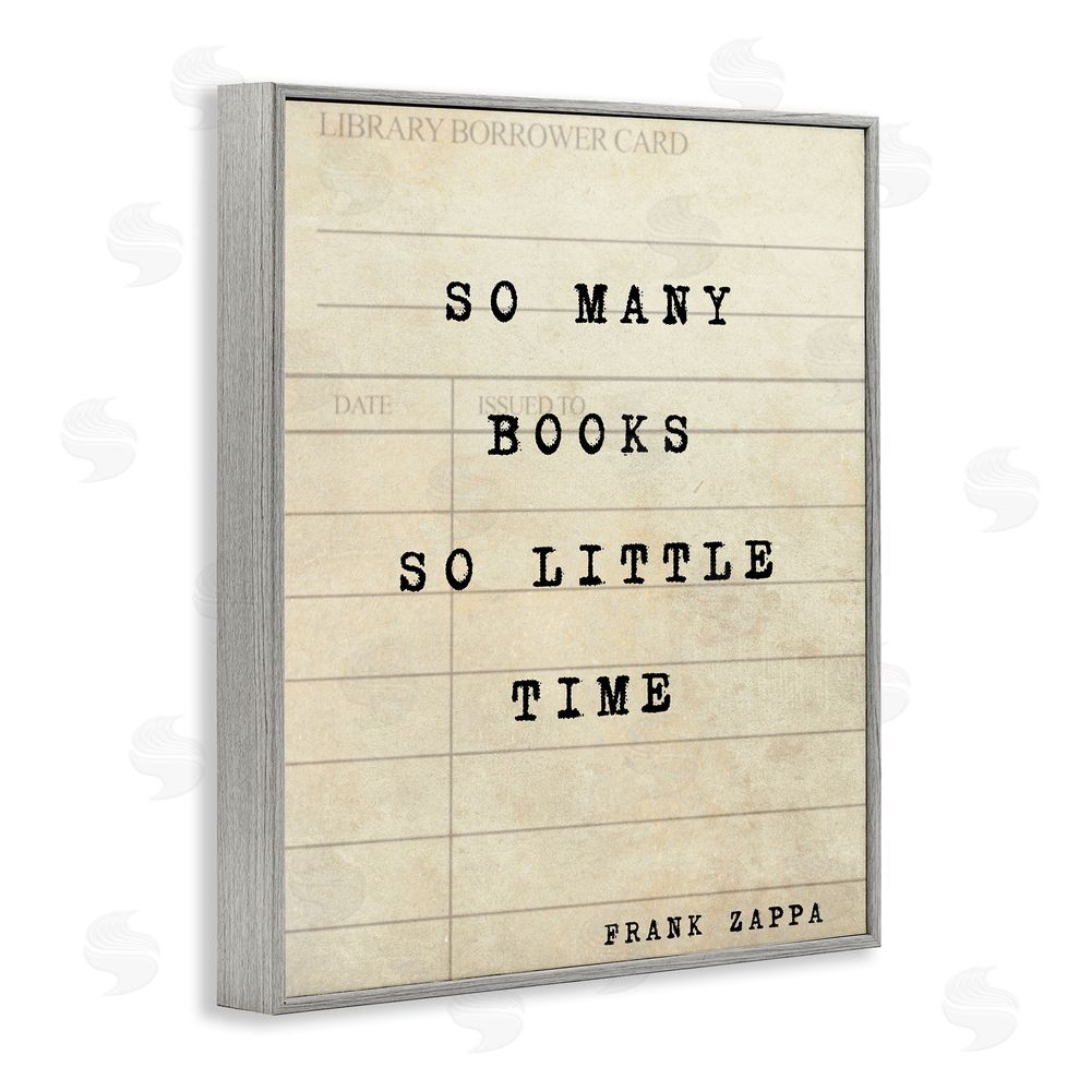 Julia Frost Many Books & Little Time Gray Framed Giclee Wall Art Print