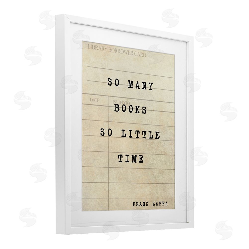 Julia Frost Many Books & Little Time White Framed Print Under Glass Wall Art