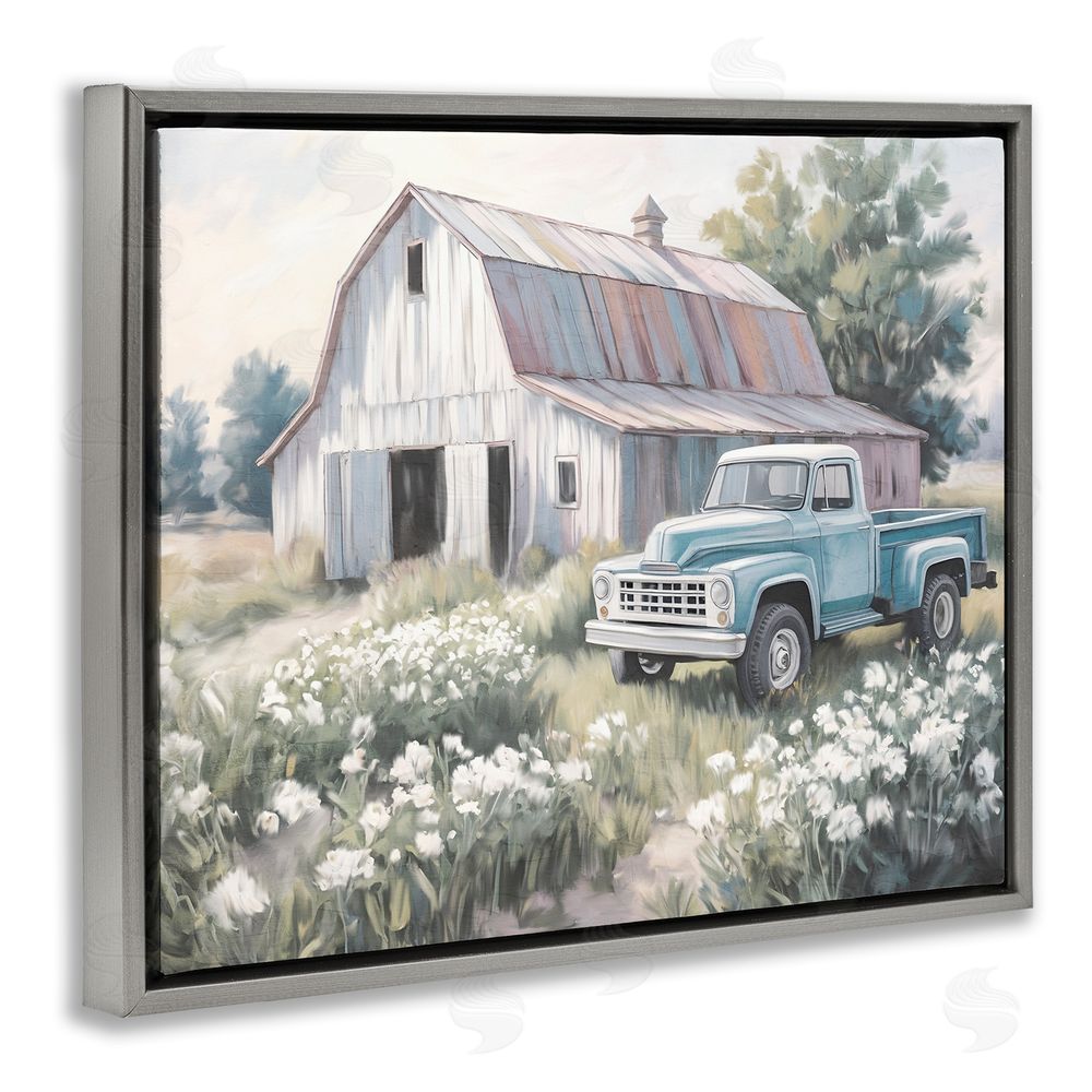 Kim Allen Pastoral Farm Dreams Gray Floating Frame Canvas Wall Art Print
