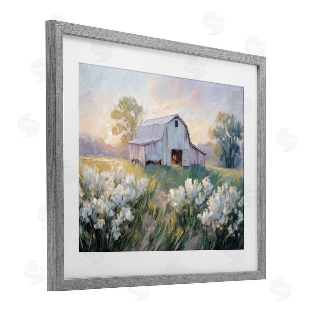 Kim Allen Secluded Barn Landscape Gray Framed Print Under Glass Wall Art
