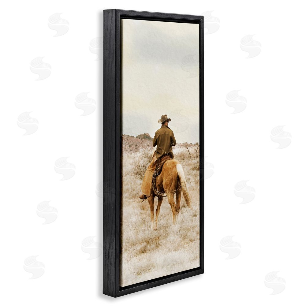 Marcus Prime Wild Wrangling Cowboy Black Floating Frame Canvas Wall Art Print