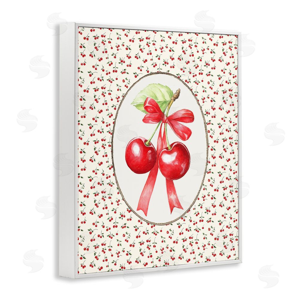 Ramona Murdock Cherries And Berries Vintage White Framed Giclee Wall Art Print