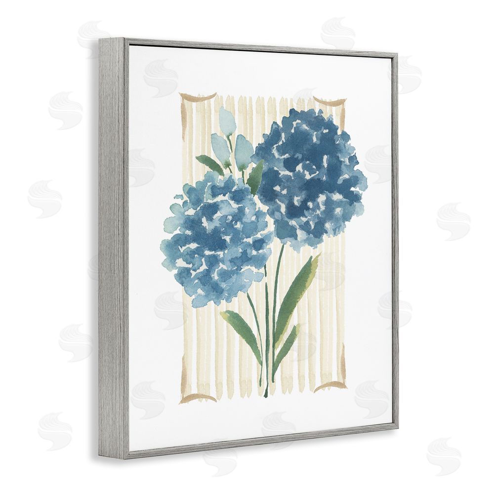 Blue Chair Blessing Blue Hydrangea Garden Bloom Gray Framed Giclee Wall Art Print