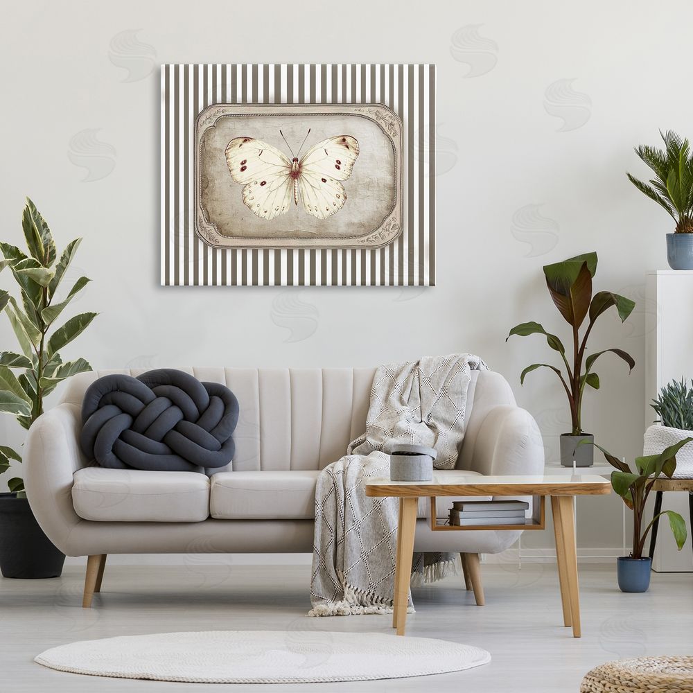 Ramona Murdock Antique Treasures Butterfly Stretched Canvas Wall Art in Room