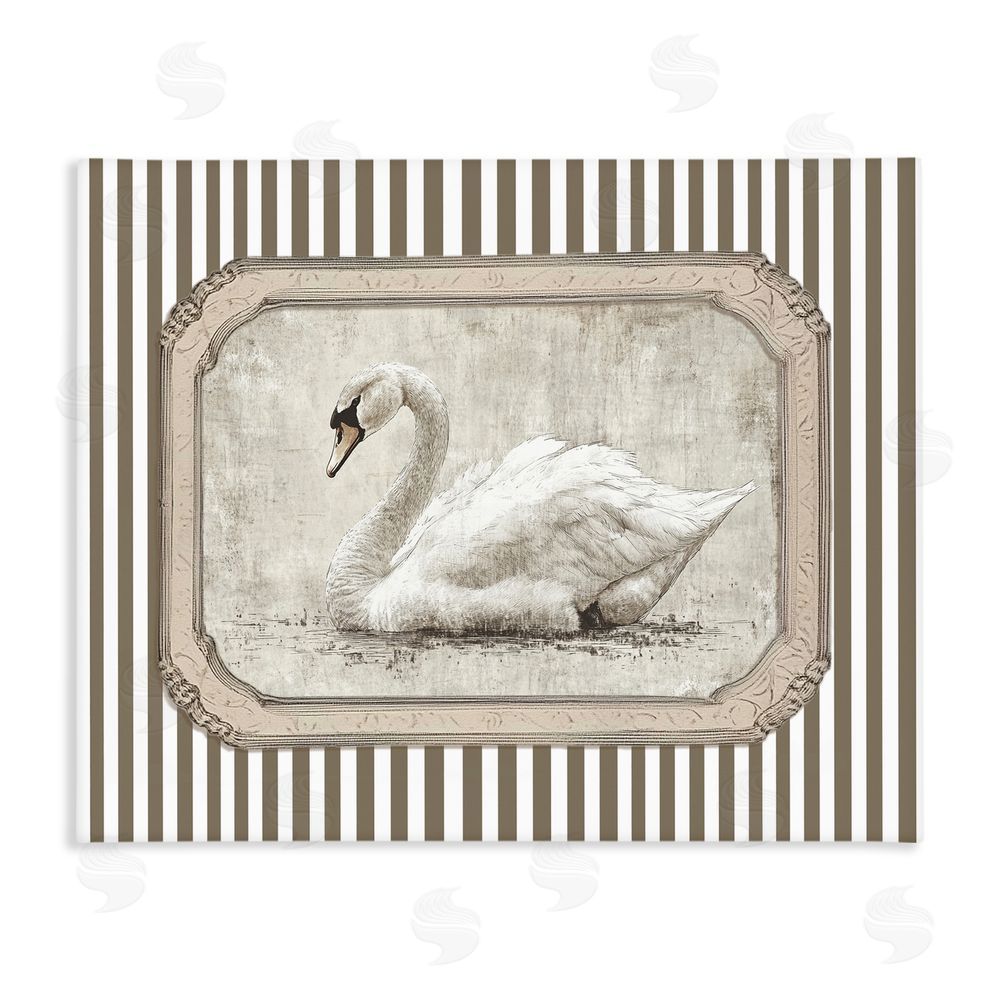 Ramona Murdock Antique Treasures Swan Stretched Canvas Wall Art Print