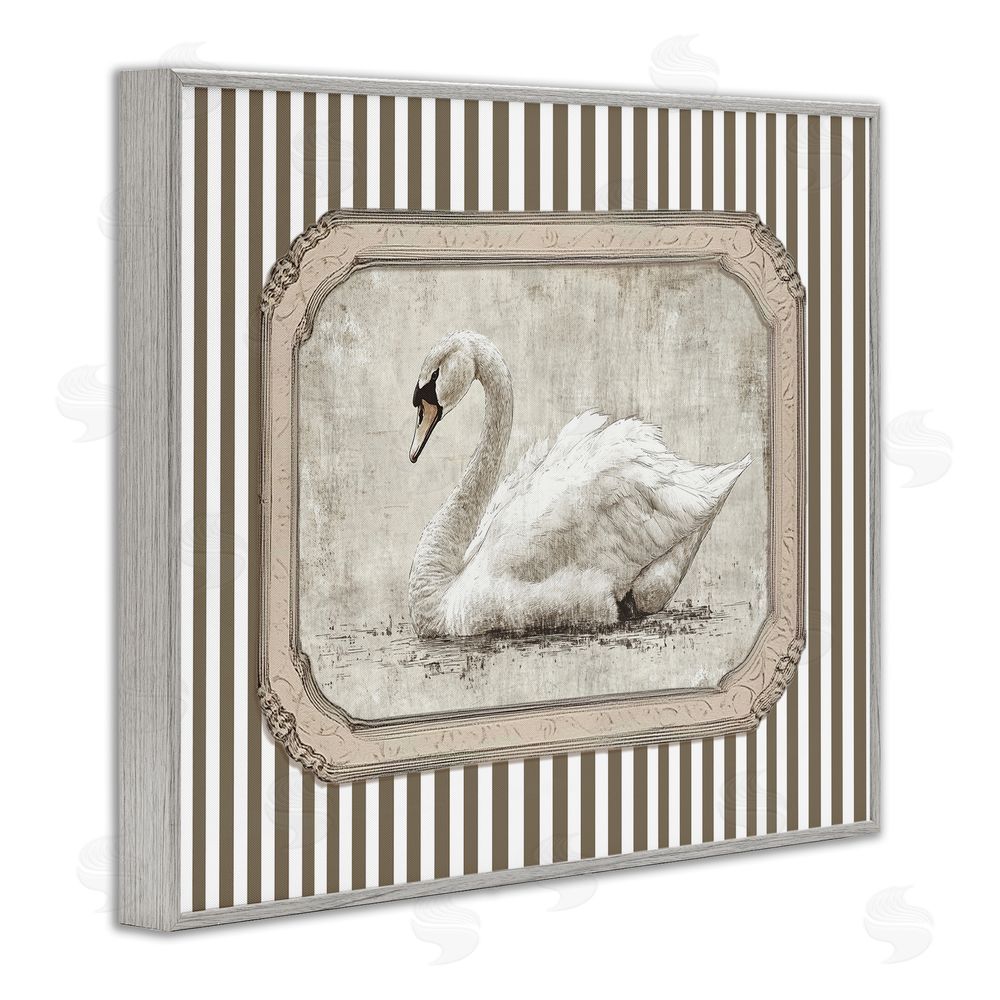 Ramona Murdock Antique Treasures Swan Gray Framed Giclee Wall Art Print