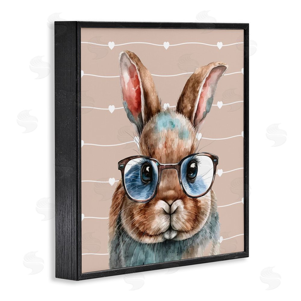 Yvonne Coleman Burney Buster Rabbit with Specs Black Framed Giclee Wall Art Print