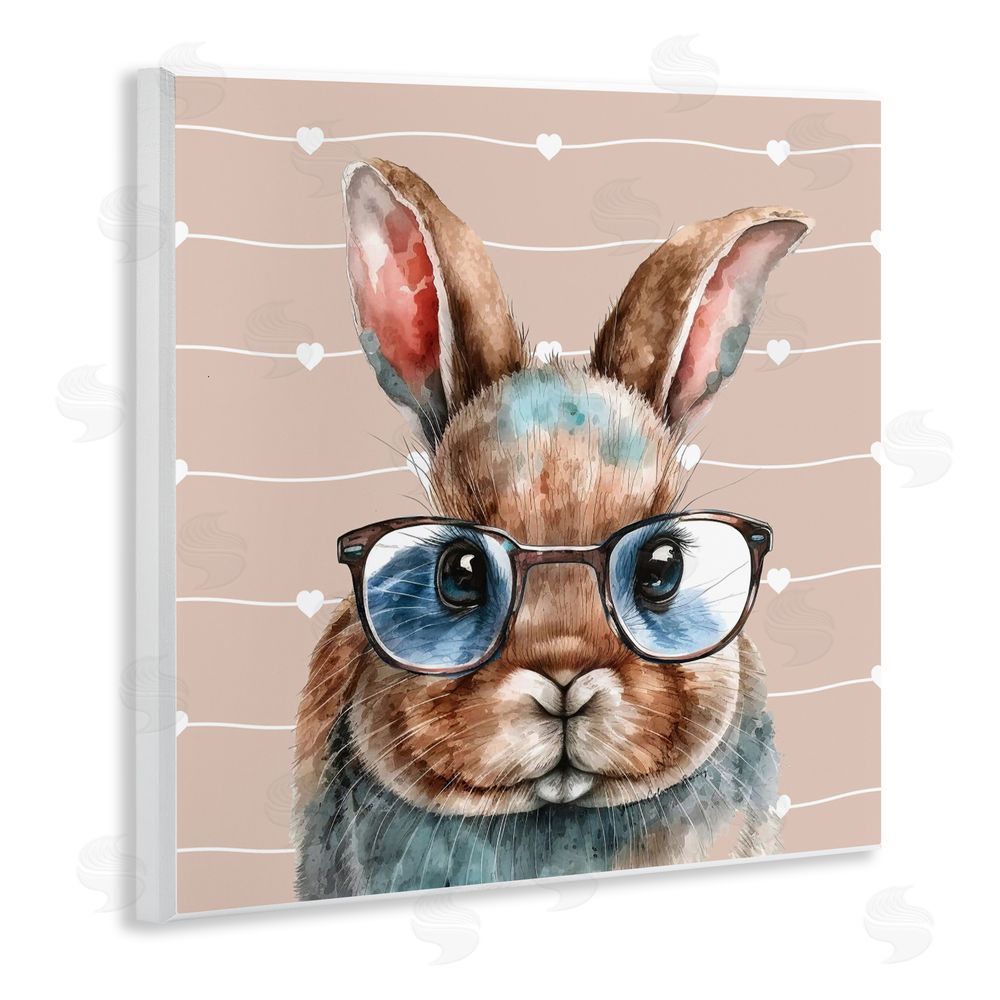 Yvonne Coleman Burney Buster Rabbit with Specs Wall Plaque Art Print