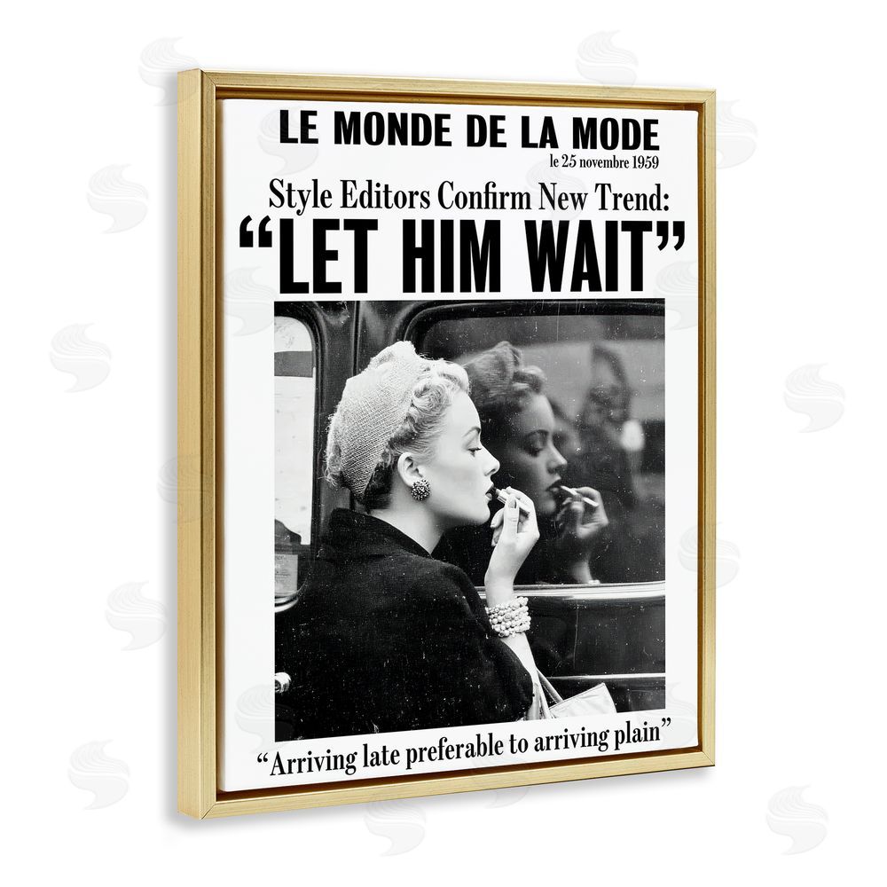 Annabelle Hall Let Him Wait Advice Gold Floating Frame Canvas Wall Art Print