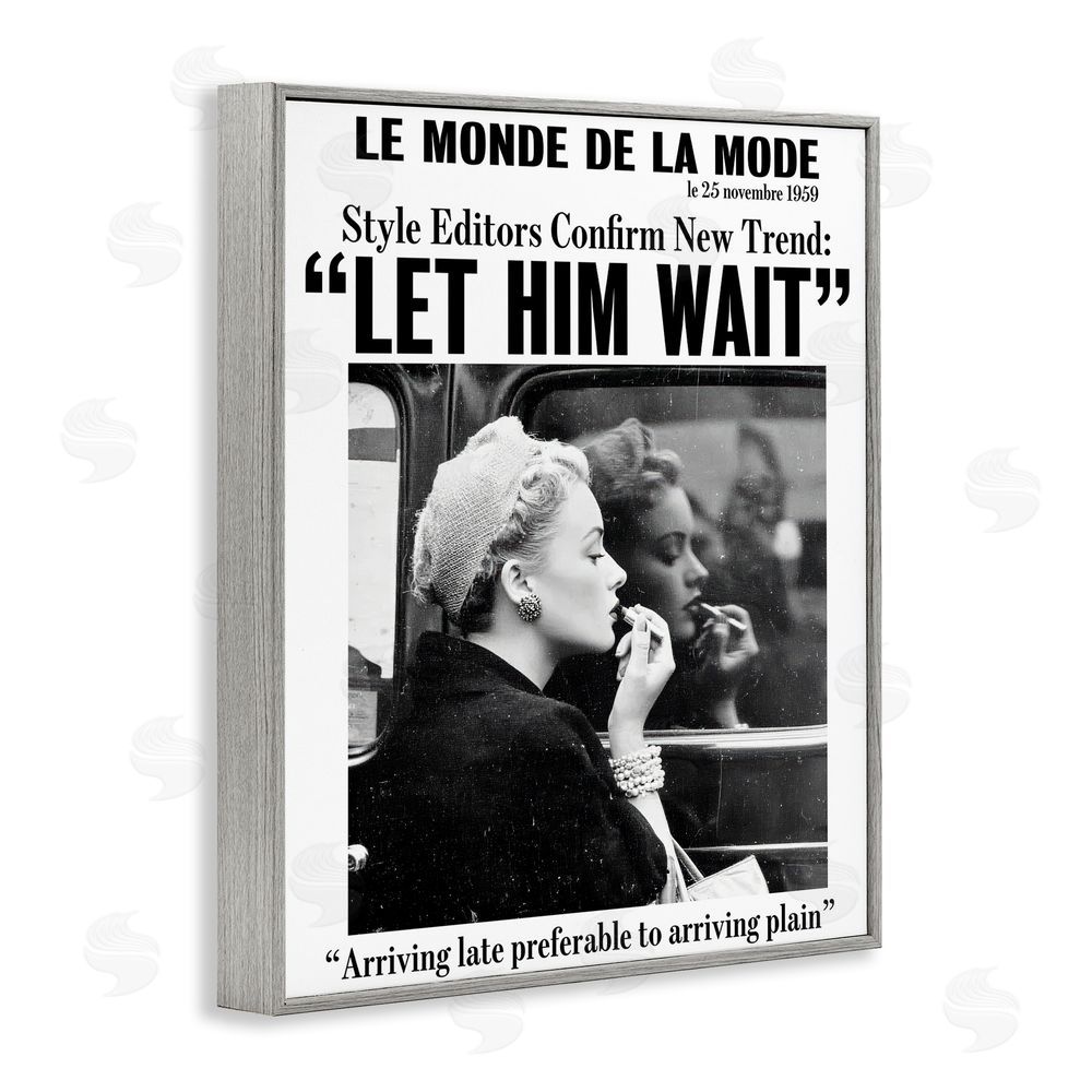 Annabelle Hall Let Him Wait Advice Gray Framed Giclee Wall Art Print