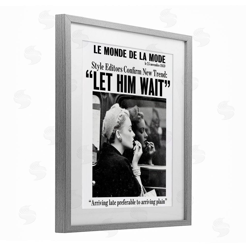 Annabelle Hall Let Him Wait Advice Gray Framed Print Under Glass Wall Art