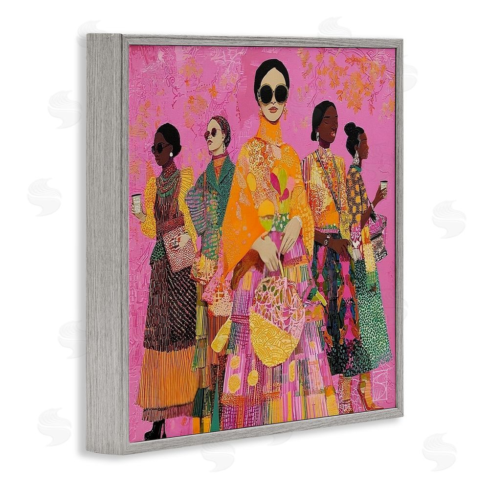 Sara Culpepper Bold And Saucy Ensemble Gray Framed Giclee Wall Art Print