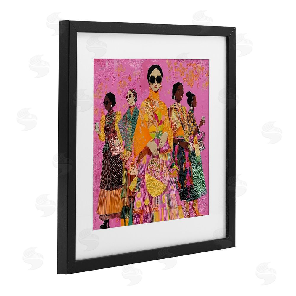 Sara Culpepper Bold And Saucy Ensemble Black Framed Print Under Glass Wall Art