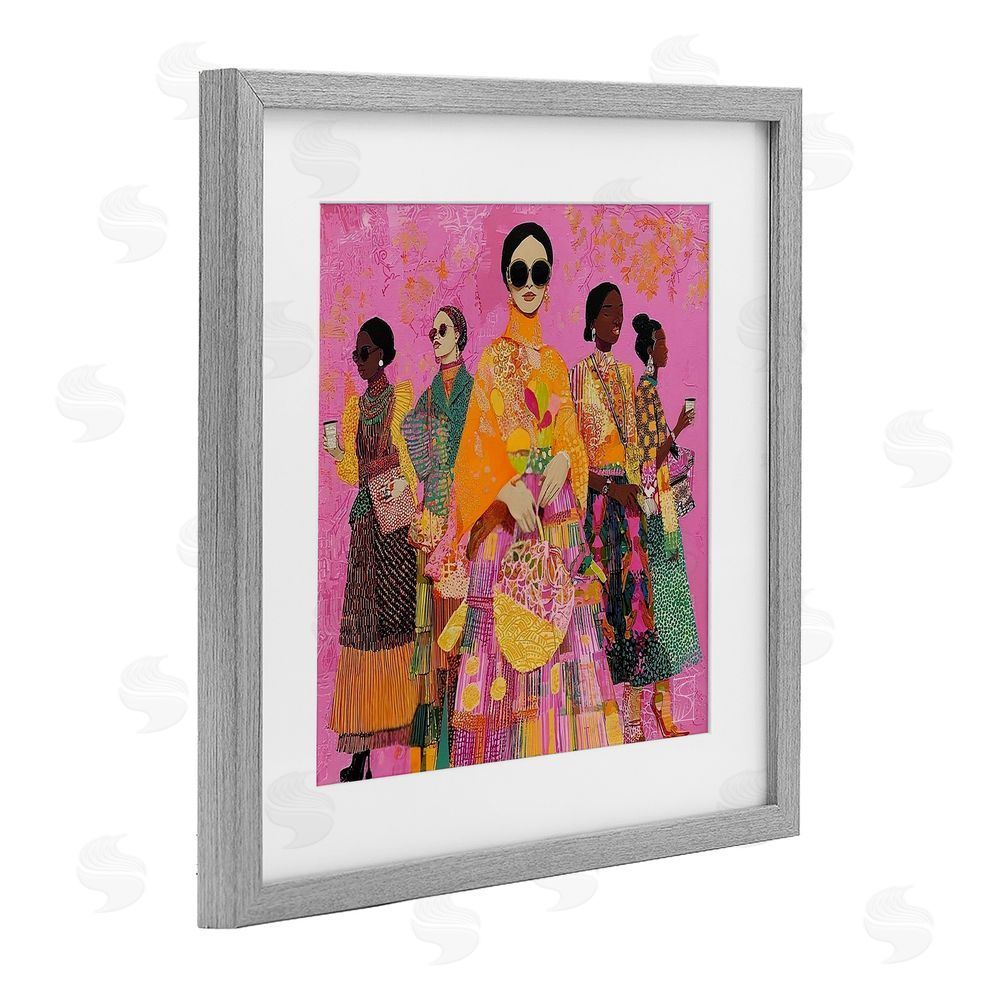 Sara Culpepper Bold And Saucy Ensemble Gray Framed Print Under Glass Wall Art