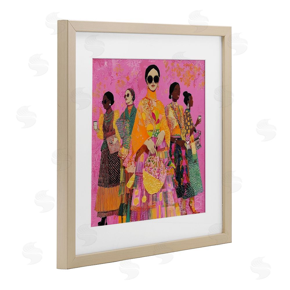Sara Culpepper Bold And Saucy Ensemble Brown Framed Print Under Glass Wall Art