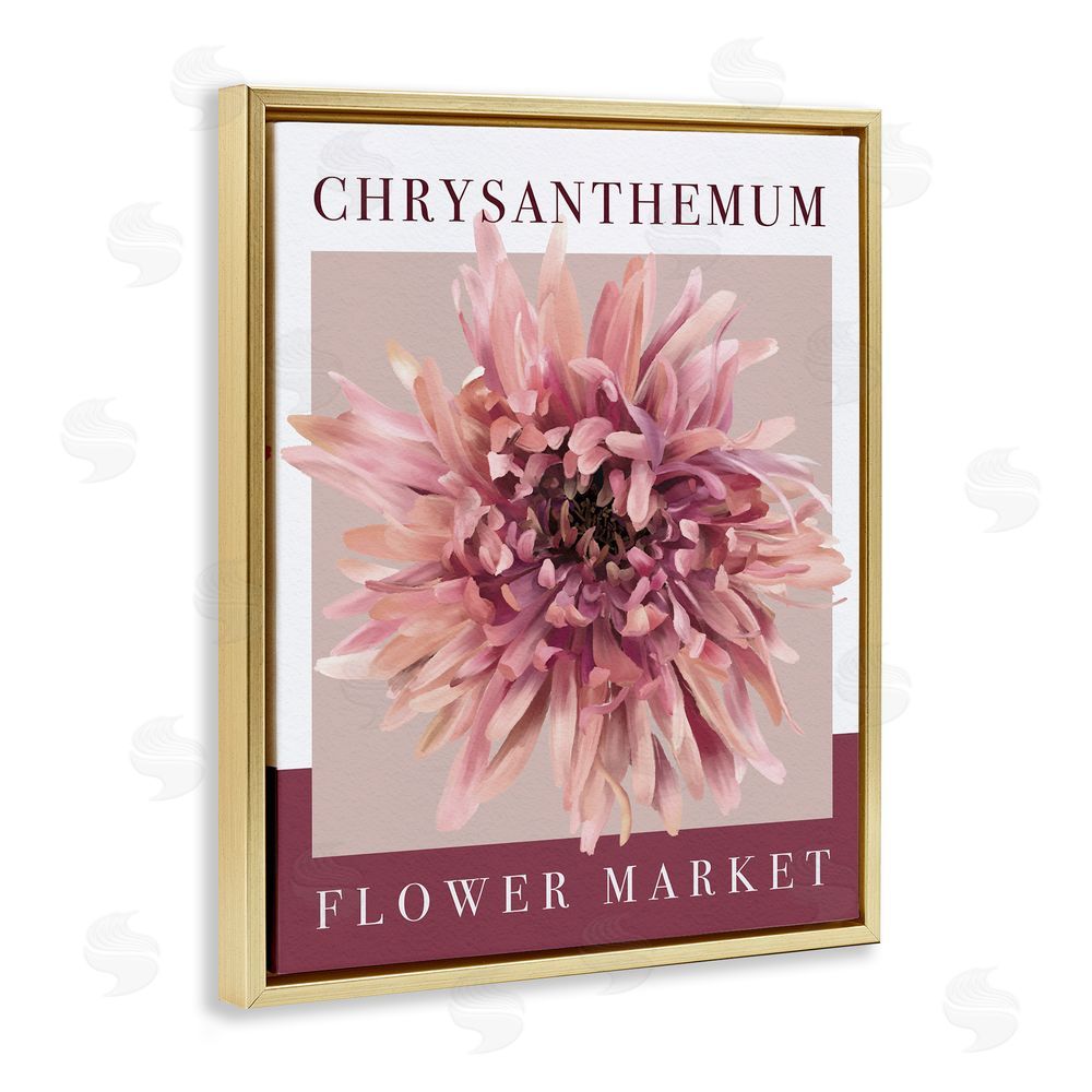 Jennifer Stith Chrysanthemum Flower Market Gold Floating Frame Canvas Wall Art Print