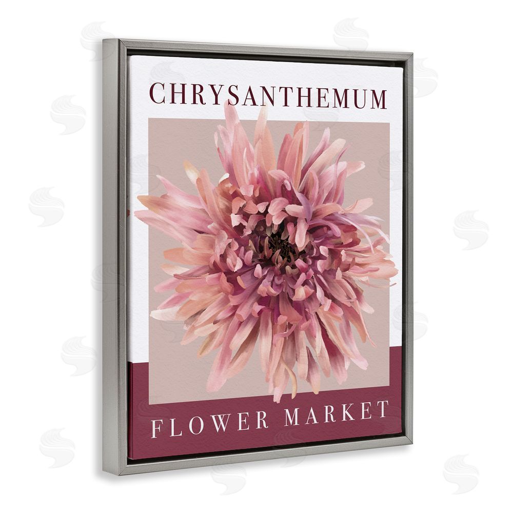 Jennifer Stith Chrysanthemum Flower Market Gray Floating Frame Canvas Wall Art Print