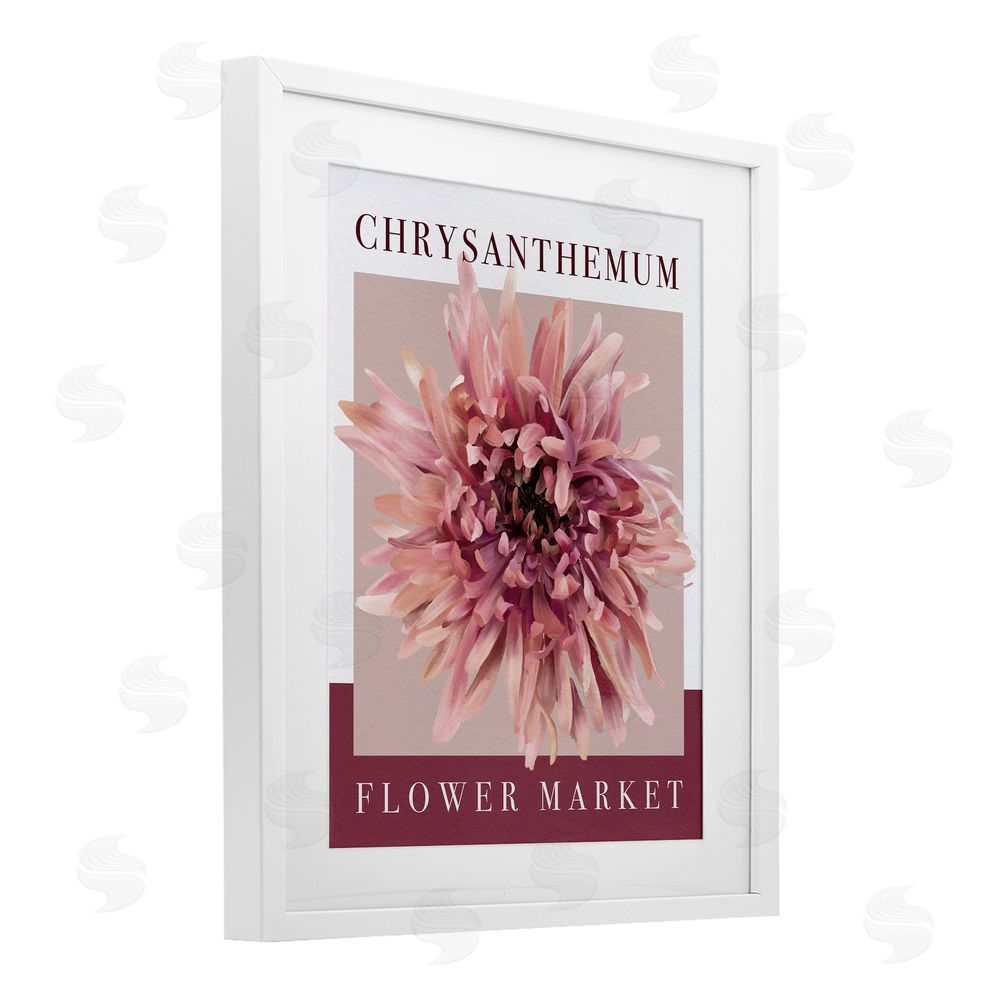 Jennifer Stith Chrysanthemum Flower Market White Framed Print Under Glass Wall Art