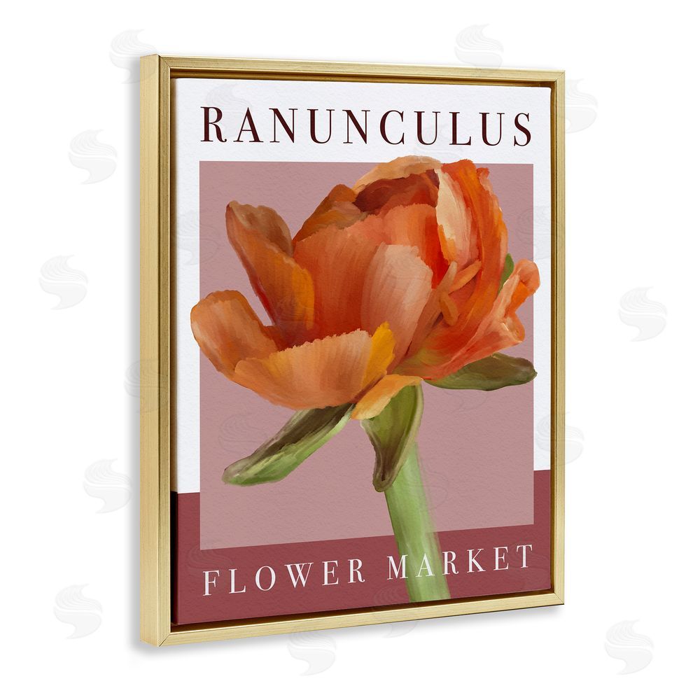 Jennifer Stith Ranunculus Flower Market Gold Floating Frame Canvas Wall Art Print