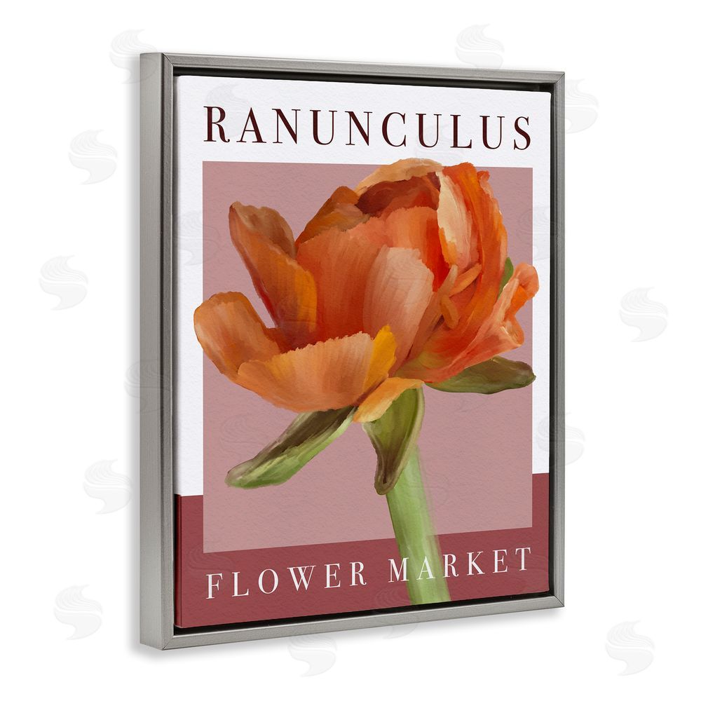 Jennifer Stith Ranunculus Flower Market Gray Floating Frame Canvas Wall Art Print