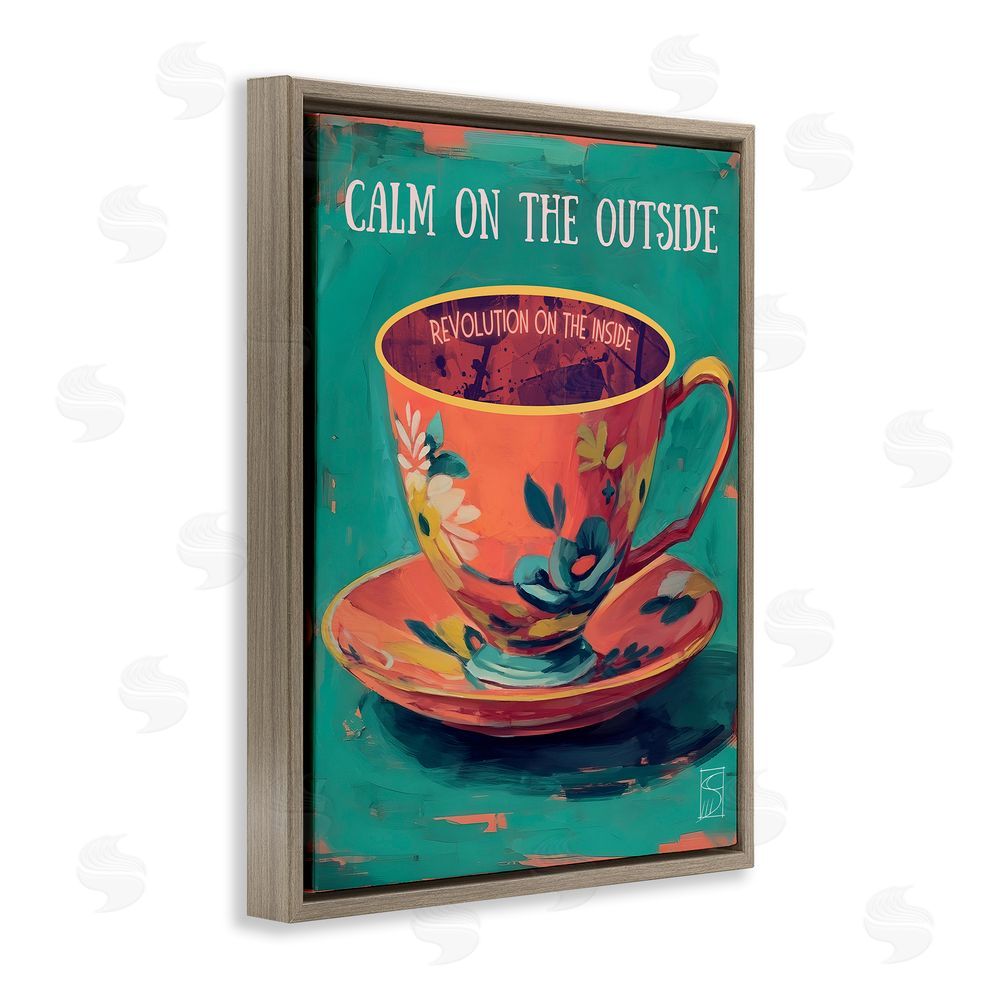 Sara Culpepper Revolution On The Inside Brown Floating Frame Canvas Wall Art Print