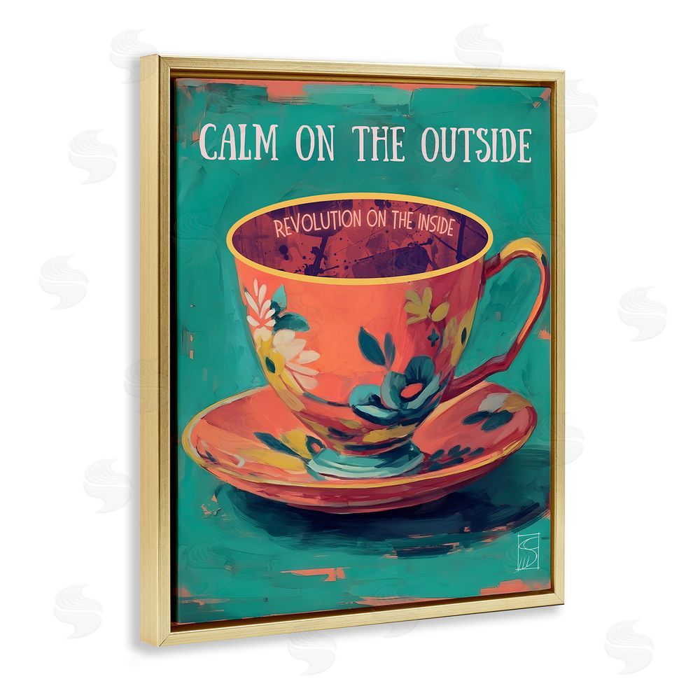 Sara Culpepper Revolution On The Inside Gold Floating Frame Canvas Wall Art Print