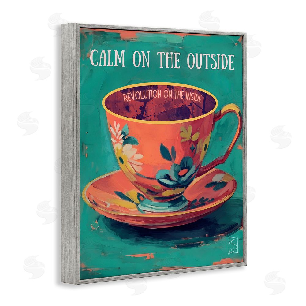 Sara Culpepper Revolution On The Inside Gray Framed Giclee Wall Art Print