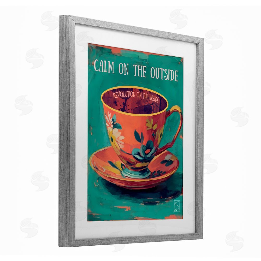 Sara Culpepper Revolution On The Inside Gray Framed Print Under Glass Wall Art