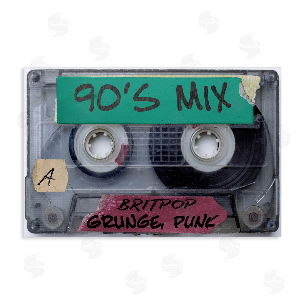 Annabelle Hall Retro 90s Mix Cassette Stretched Canvas Wall Art