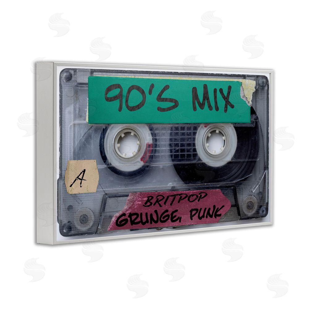 Annabelle Hall Retro 90s Mix Cassette White Framed Giclee Wall Art Print