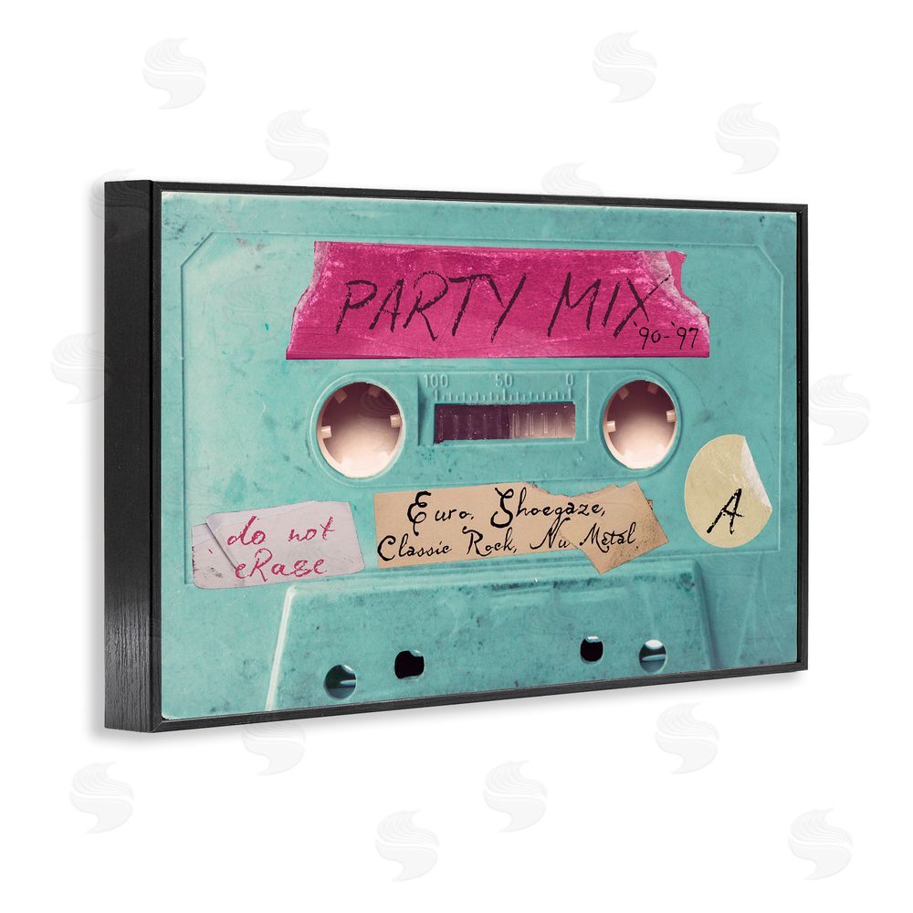 Annabelle Hall Retro Party Mix Cassette Black Framed Giclee Wall Art Print