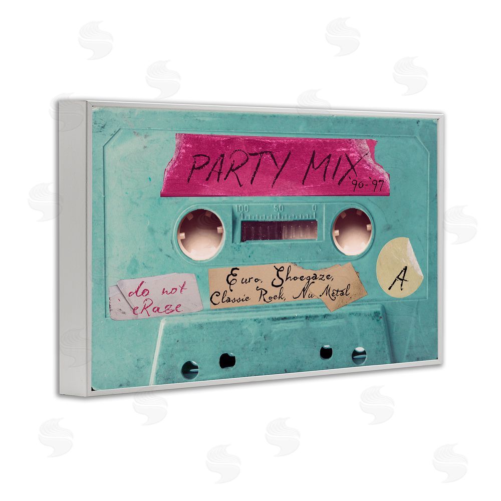 Annabelle Hall Retro Party Mix Cassette White Framed Giclee Wall Art Print