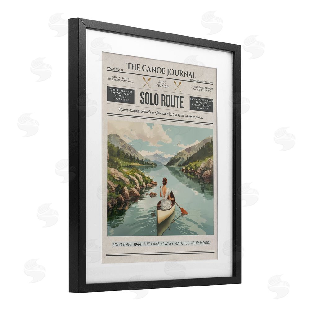 A Barefoot Stylist Canoe Journal Newspaper Black Framed Print Under Glass Wall Art