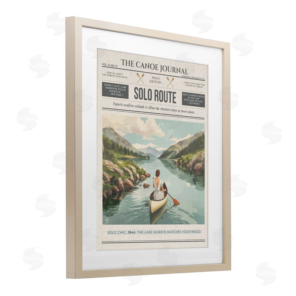 A Barefoot Stylist Canoe Journal Newspaper Birch Framed Print Under Glass Wall Art