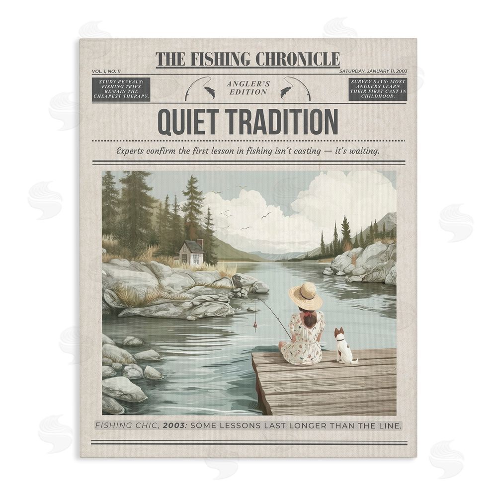 A Barefoot Stylist Fishing Chronicle Magazine Stretched Canvas Wall Art