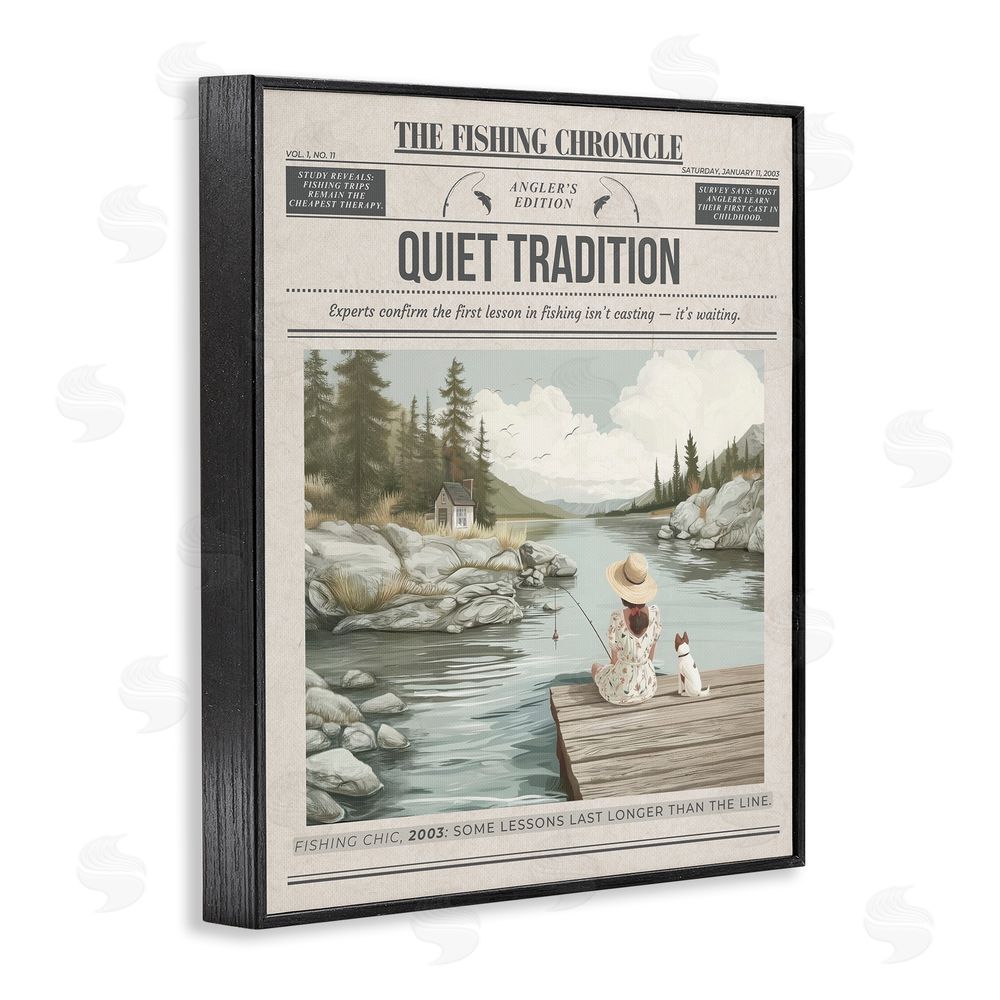 A Barefoot Stylist Fishing Chronicle Magazine Black Framed Giclee Wall Art Print