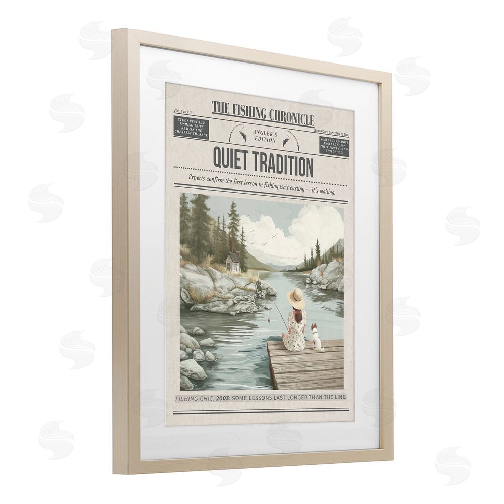 A Barefoot Stylist Fishing Chronicle Magazine Birch Framed Print Under Glass Wall Art