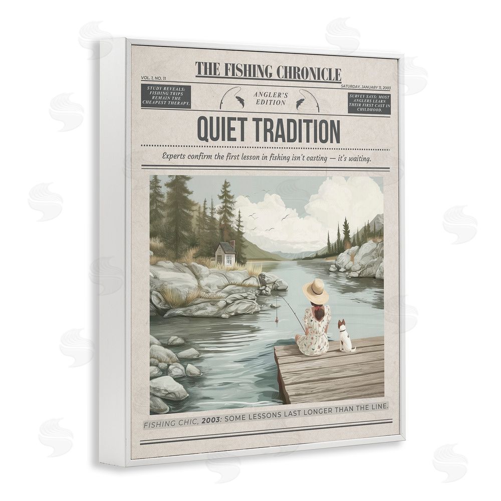 A Barefoot Stylist Fishing Chronicle Magazine White Framed Giclee Wall Art Print