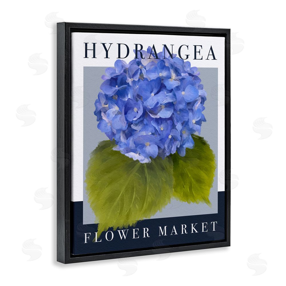 Jennifer Stith Hydrangea Flower Market Black Floating Frame Canvas Wall Art Print
