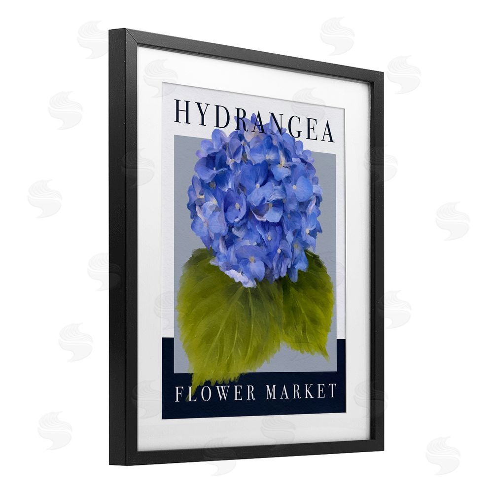 Jennifer Stith Hydrangea Flower Market Black Framed Print Under Glass Wall Art