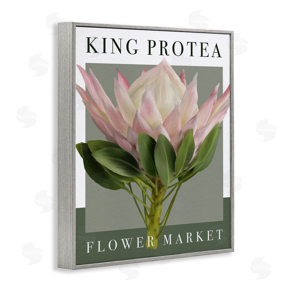 Jennifer Stith King Protea Flower Market Gray Framed Giclee Wall Art Print