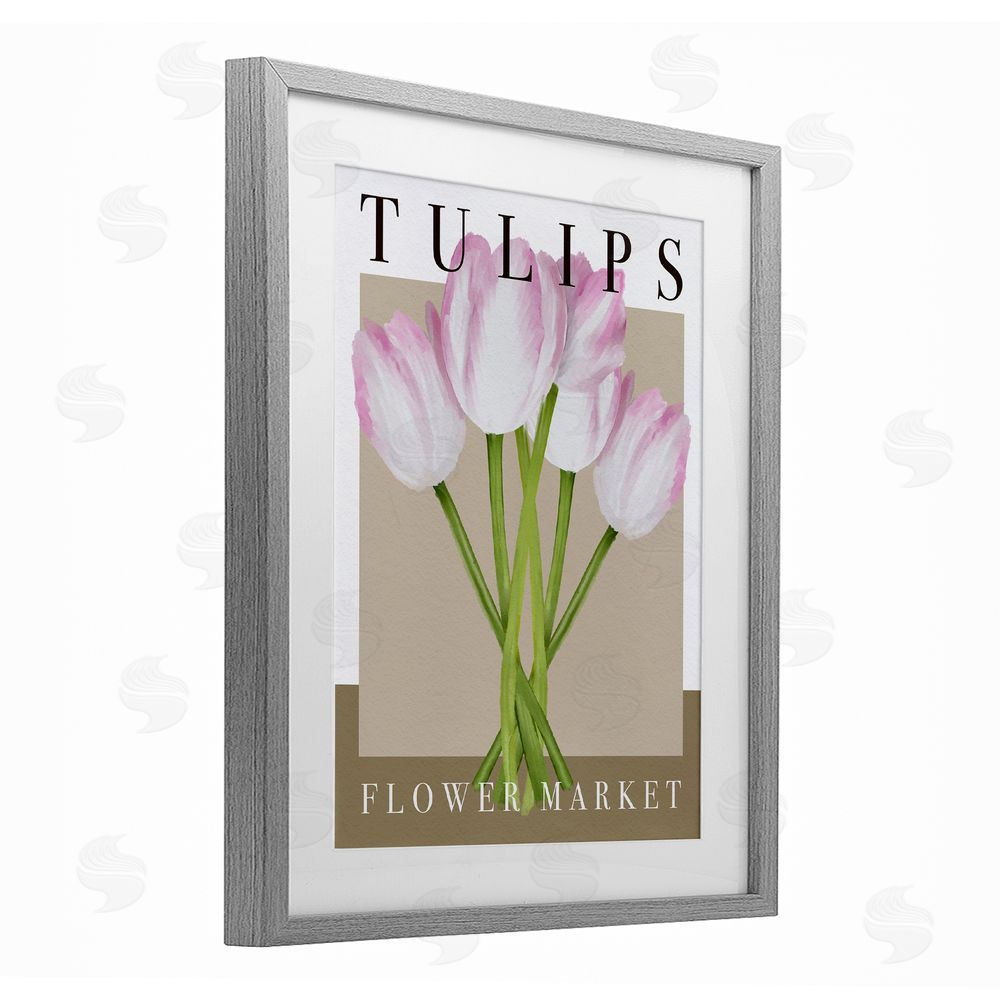 Jennifer Stith Tulips Flower Market Gray Framed Print Under Glass Wall Art
