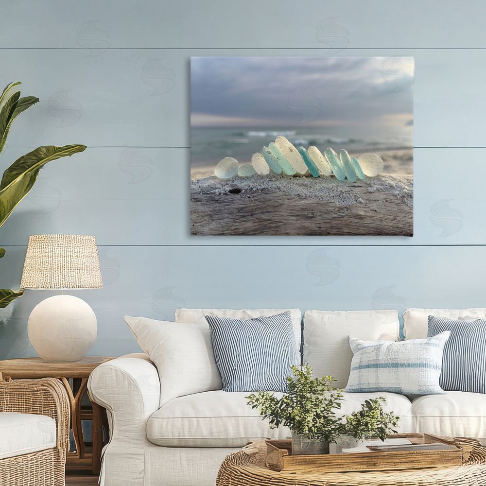 LMarie Allen Sea Glass On Driftwood Stretched Canvas Wall Art in Room