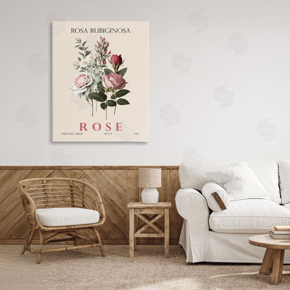 Christopher Giampietro Natural Rose Bundle Stretched Canvas Wall Art in Room