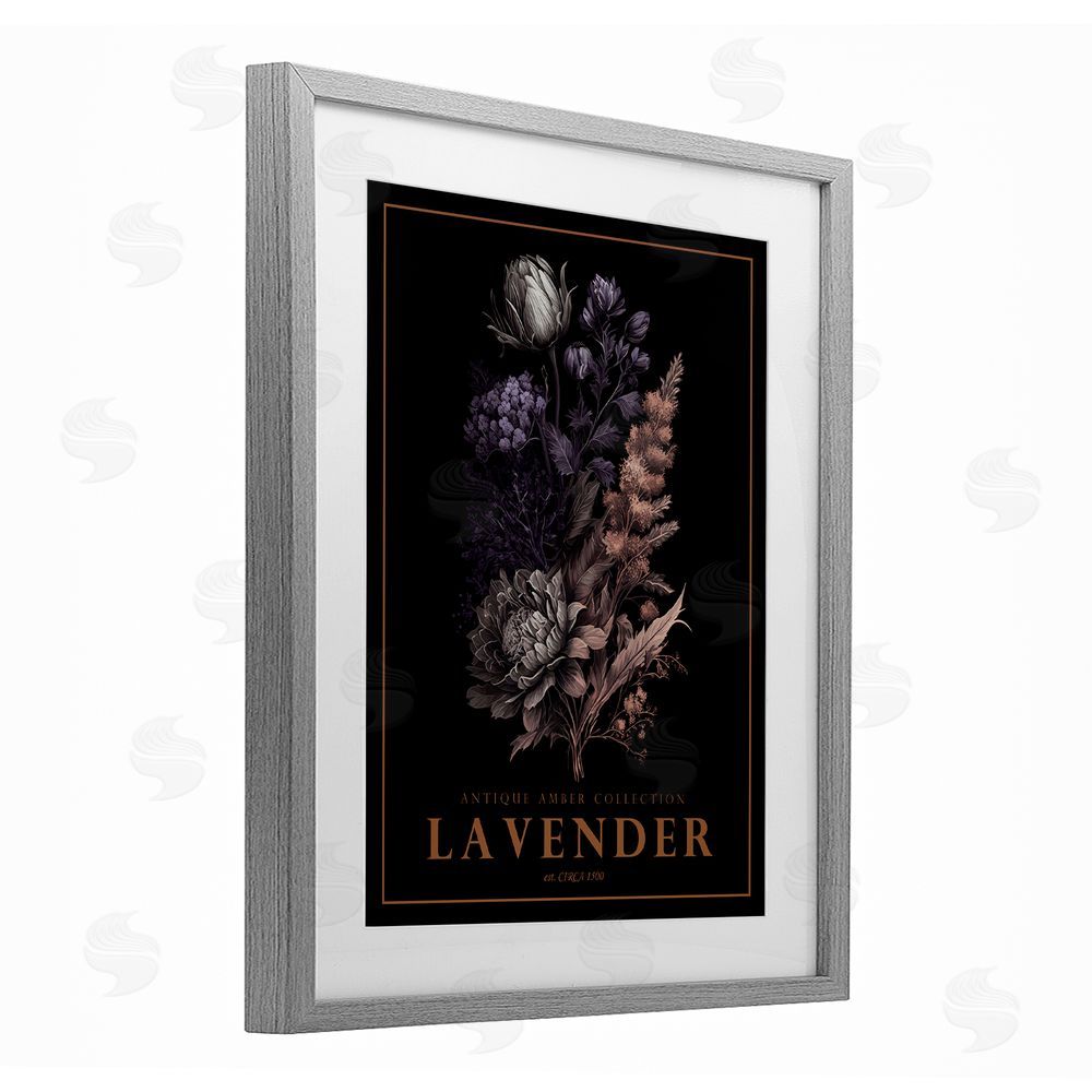 Christopher Giampietro Antique Lavender Bushel Gray Framed Print Under Glass Wall Art