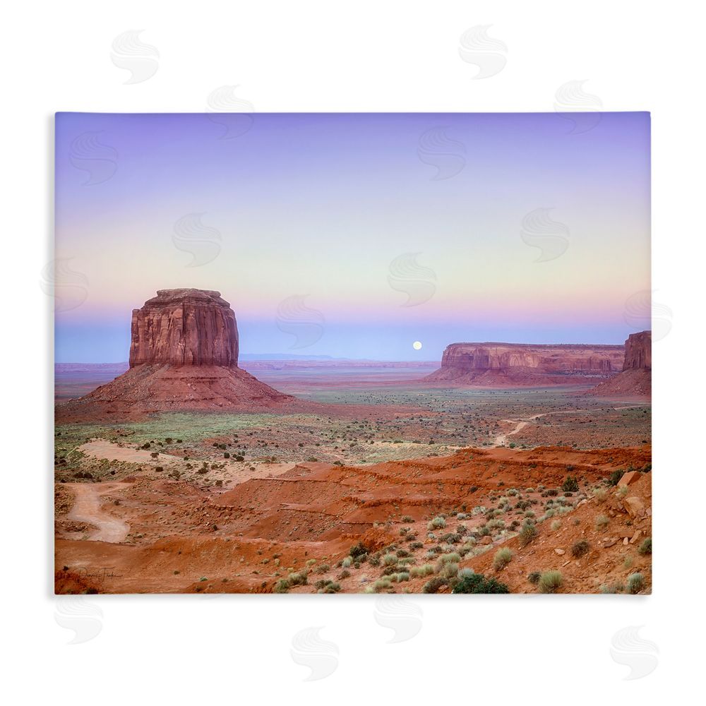 Dennis Frates Moonrise Over Monument Valley Stretched Canvas Wall Art Print