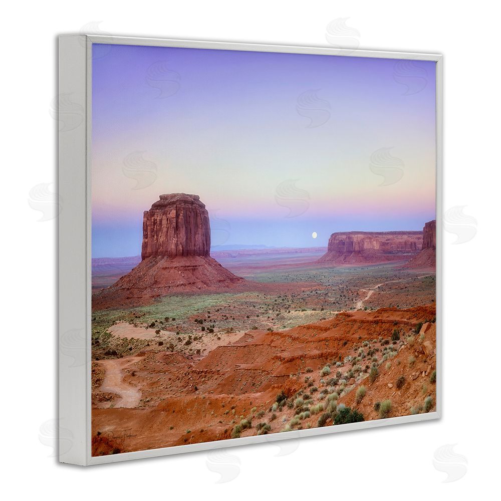 Dennis Frates Moonrise Over Monument Valley White Framed Giclee Wall Art Print