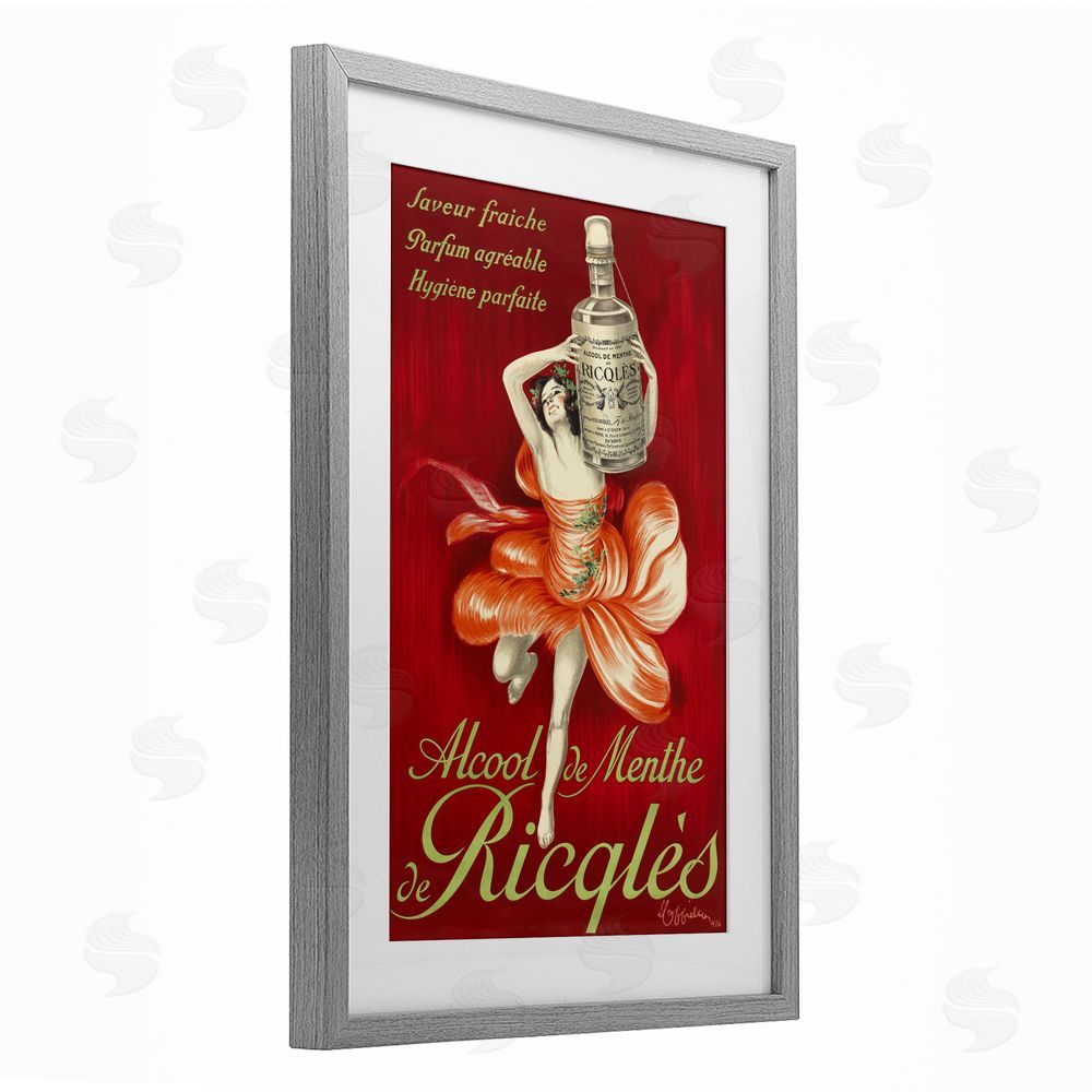 Leonetto Cappiello Vintage Herbal Remedy Advertisement Gray Framed Print Under Glass Wall Art