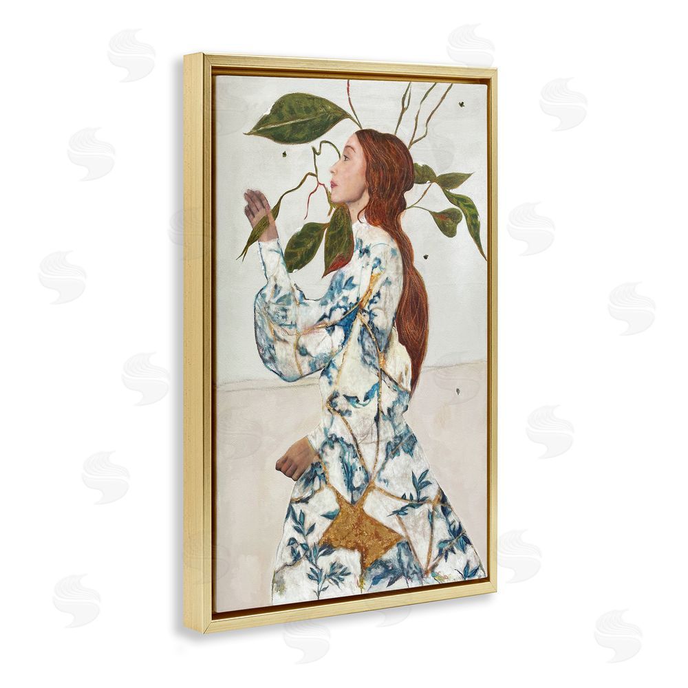 Karenina Fabrizzi Le Voyage Fantastique Portrait Gold Floating Frame Canvas Wall Art Print
